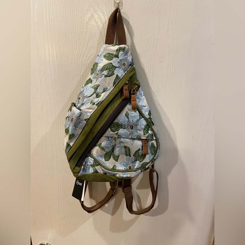 Canvas Sling Bag - Small Crossbody Backpack Shoulder Casual Daypack Rucksack